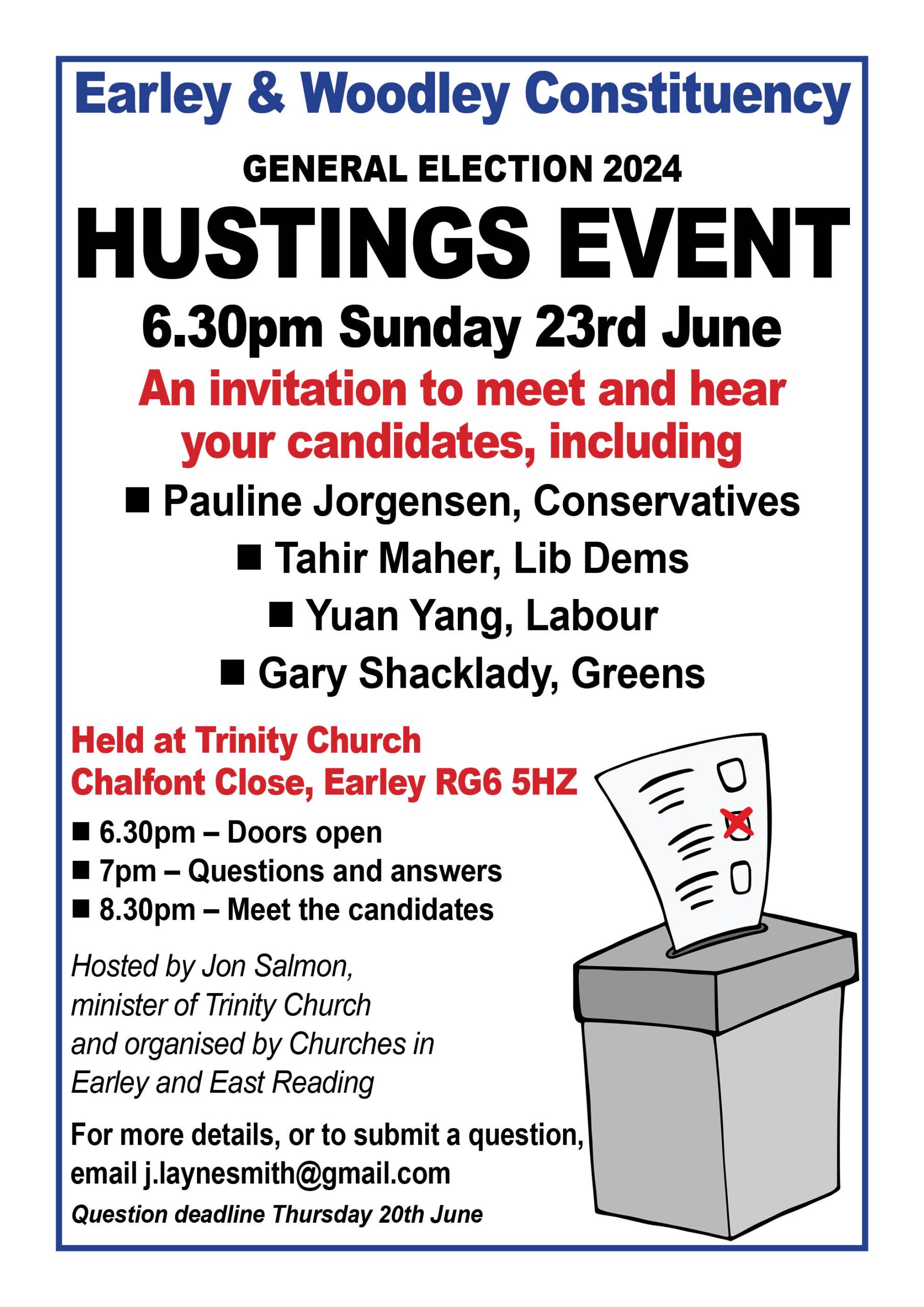 Hustings 2024 – Early and Woodley Constituency